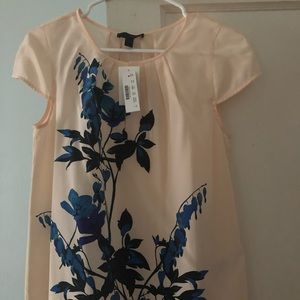 NWT JCrew cap sleeve silk top in midnight bloom